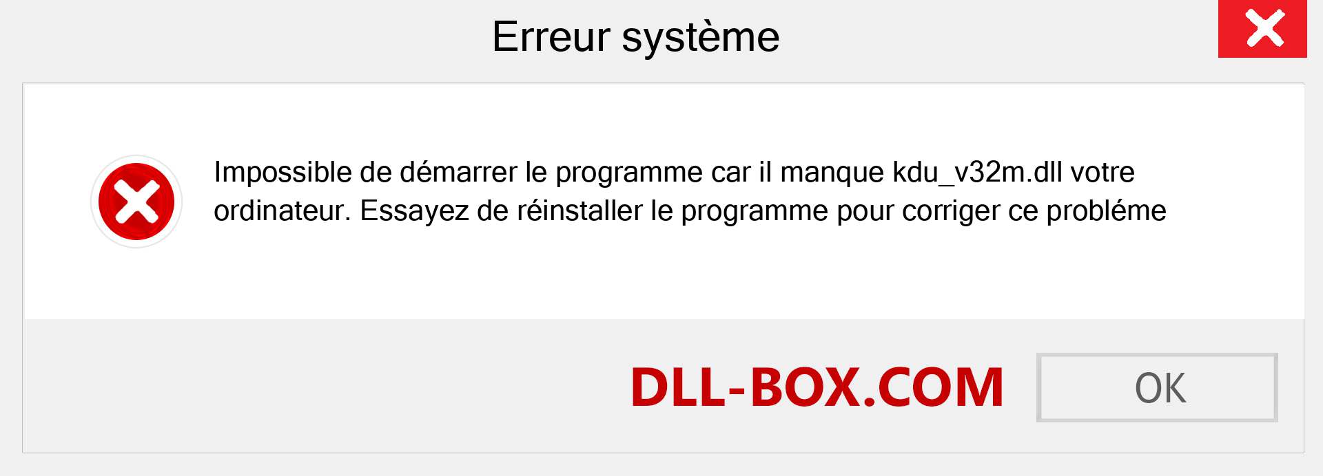 Le fichier kdu_v32m.dll est manquant ?. Télécharger pour Windows 7, 8, 10 - Correction de l'erreur manquante kdu_v32m dll sur Windows, photos, images